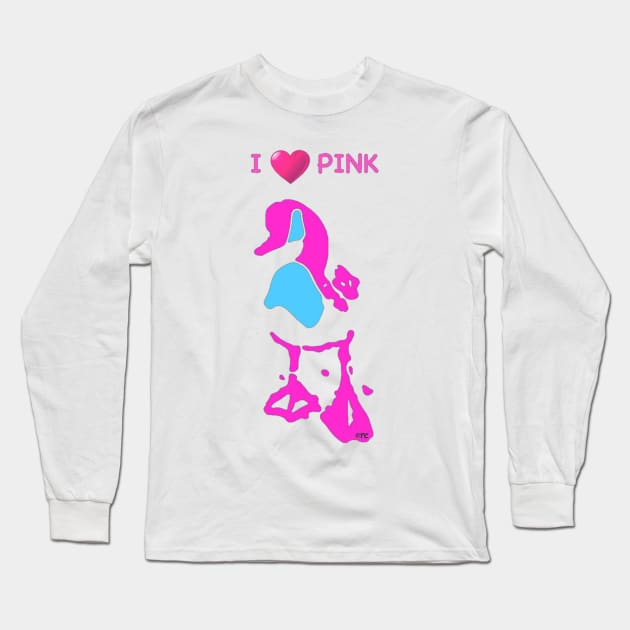 I LOVE PINK Long Sleeve T-Shirt by TONYARTIST